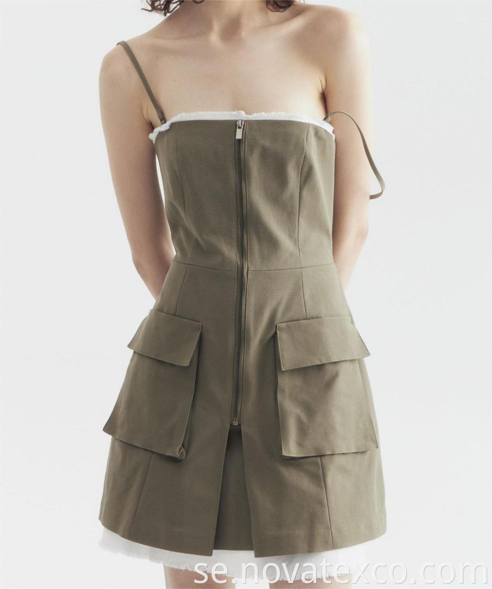 Large Pocket Suspender Short Skirt